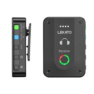 Ms-02 2.4G Wireless Monitor System Lekato Transmitter Receiver Support Stereo with Volume Button Rechargeable