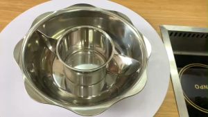 Nồi lẩu inox 3 ngăn vành hoa xoong nấu lẩu bằng inox hình tròn 3 đáy riêng biệt giá rẻ chất lượng uy tín