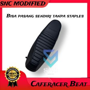 Sarung jok motor model Caferacer Beat pake karet tinggal pasang