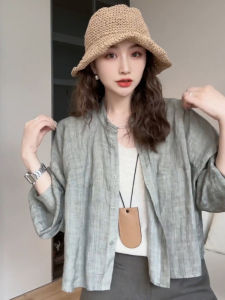 Loose Long Sleeve Womens Sun Protection Shirt Luxury Feel Outerwear Short Top Commute Style Pure Color 2025 Summer New Arrival
