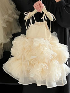 Princess Dress Summer Mesh Skirt Little Girl Beautiful Fairy Tale Costume Childrens Clothing Korean Style A-Line Dress