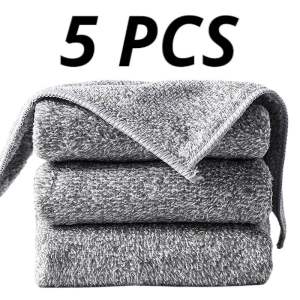 [10PCS Set] 30x30cm Kitchen Dish Towel Rag Non-stick Oil Dish Washing Cloth Kitchen Cleaning Wipes Bamboo charcoal fiber bamboo fiber kitchen cleaning cloth
