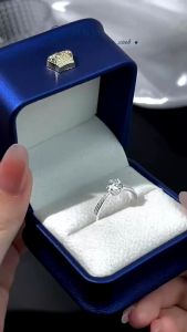 Nhẫn Bạc Gắn Kim Cương Moissanite Xi Bạch Kim Kiểm Định GRA  "Wintery" NLJB3. Nhẫn Bạc Nữ Cao Cấp