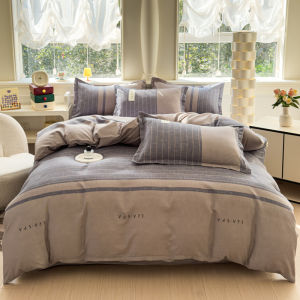 Pure Cotton Bedding Set for Men Student Dormitory Three-Piece Quilt Cover Sheet Duvet Protector Four-Piece Comforter Set