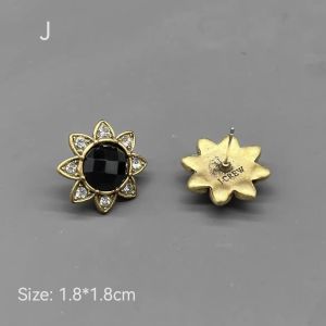 DaVee | Vintage Rhinestones earrings Colorful gemstone stud pearl earrings Resin bohemian Artificial gemstone earrings