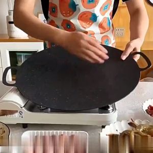 ONE-C1211 Wajan Panggangan Grill Pan 34 CM Anti Lengket Alat Pemanggang BBQ Korea Datar / Wajan