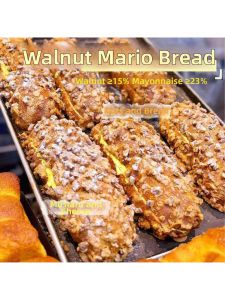 Breakfast Walnut Mario Cheesed Bread Brioches with Nut and Salad Sauce Filling