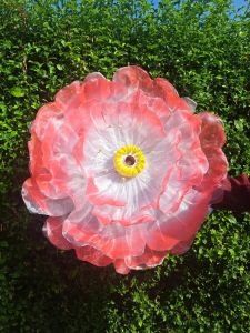 Bunga Peony Bunga Hiasan Kain Organdi Model Bunga Peony Dekorasi Pelaminan diameter 55cm