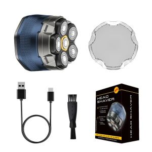 TINSOL Titanium Electric Head Shaver 6D Dao Cạo Từ Tính Có Thể Sạc Lại LED Tông Đơ Cắt Tóc Chống Nước Dành Cho Nam Giới Hói Sạc Nhanh Lưỡi Dao Bằng Thép Không Gỉ
