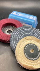 ยาขัดเงาเคเจสีฟ้าขัดละเอียด280กรัม+ล้อผ้าด้ายดิบ3นิ้ว+จานขัดสก๊อตไบรท์ ขัดเงาอลูมิเนียมล้อแมกอาวุธห้องเครื่องอลูมิเนียมท่อไอเสีย