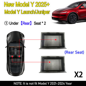 Under Seat Storage Box For Tesla Model Y Juniper 2025 Center Console Organizer Bins Front Backseat Bag Trash Tray Accessories