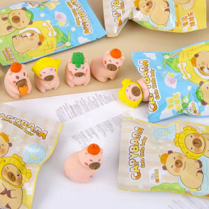 32 Pcs/Box Cartoon Cute Capybara Surprise Bag Eraser Stationery Student Supplies Stationery Wholesale