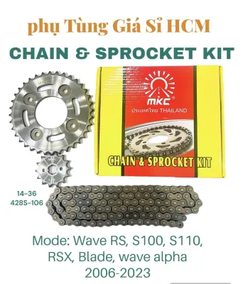 [HOT] Bộ Nhông Xích Wave RS S100 S110 RSX Blade wave alpha 2006-2023 dĩa trắng hàng nhập giá sỉ