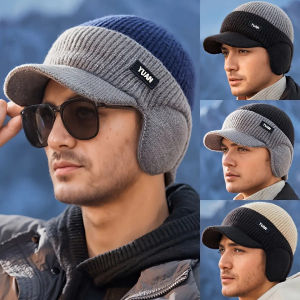 Winter Thermal Knitted Baseball Cap Thickened Ear Protection Warm Hat Windproof Men Women Outdoor Sports Running Hiking Beanie
