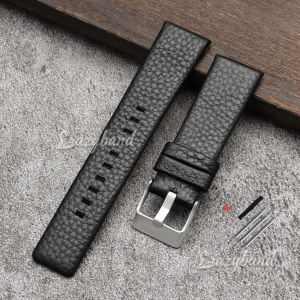 18/22/24/26/27/28/30/32mmLeather Watch Band LitchiPattern Brown Cowhide Business Strap for Diesel Dz7313 Dz7322 7257 4323 Series