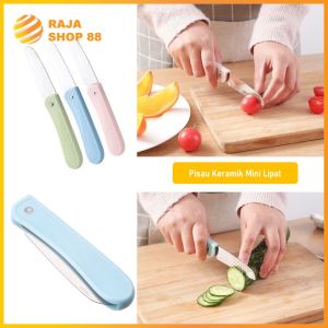Pisau Keramik Lipat Pisau Dapur Mini Lipat Travelling Pisau Pemotong Buah Sayur Anti Karat