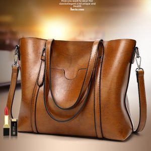 Soft Cowhide Leather Large Capacity Tote Bag Womens Crossbody Bag Commuter Fashionable Simple Match All Summer New Arrival