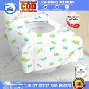 10PCS Alas Dudukan Toilet WC Travel Disposable Toilet Seat Cover Waterproof / Pelindung Alas Kloset Duduk Anti Air