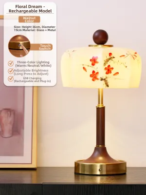 YOULIMEIJIA | Rechargeable Chinese Vintage Luxury Decorative Table Lamp
