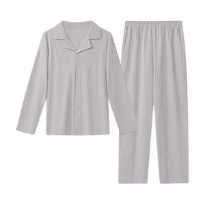 MiiOW | Bộ đồ ngủ nam cotton nguyên chất siêu mềm kháng khuẩn chống bụi bẩn mùa thu đông 2025 Bộ đồ mặc nhà thoải mái thoáng khí