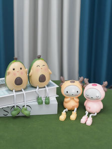 Cute Young Adult Heart Home Decoration Resin Avocado Decoration Hanging Feet Doll Creative Desktop Small Decoration Gift