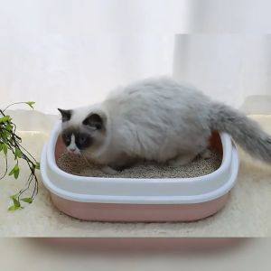 toilet kucing berlapis tebal semi-tertutup anti percikan dari kotaran kucing aksesoris kucing