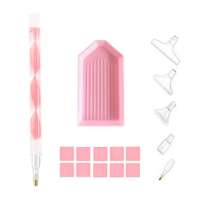 Diamond Painting Accessories Pen Tray Set Nail Art Rhinestones Pickers Dotting Pens Tools with Storage Tray Glue Clay Wax