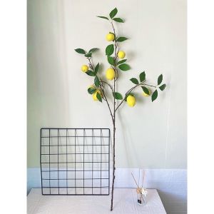 Cành quả chanh giả - 1 cành 6 quả - dài 100cm - Cây giả hoa lụa trang trí nhà cửa