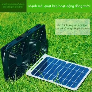 Quạt Hút Năng Lượng Mặt Trời Mini 10W 6V Máy Hút Gió 4 Inch Cho Chó Gà Nhà Kính RV - Chạy Bằng Bảng Điều Khiển Năng Lượng Mặt Trời