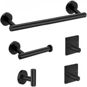 Black Stainless Steel Towel Bar Set