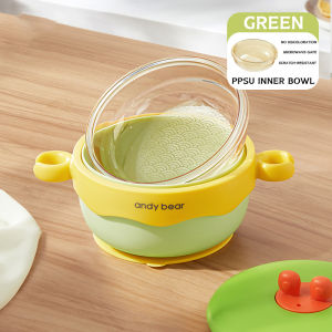 baby food PPSU bowl filled with water and insulated tableware anti drop and anti scald constant temperature suction cup bowl