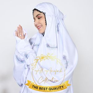 COD Mukena Terusan Dewasa Jumbo Safira Andin Mukena Lajuran Santri Langsubgan Rukuh Bordir Bahan Katun Micro