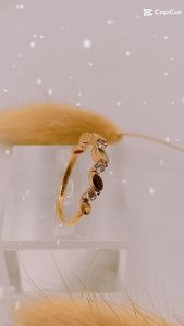 Cincin emas 8k model simple variasi permata putih