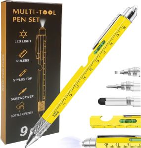 9-in-1 Multi Tool Pen Cool Gadgets for Men Unique Christmas Stocking Stuffers Gifts for Dad Husband.