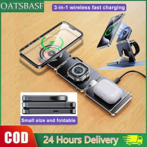 OATSBASF 3 in 1 20W Magnetic Wireless Fast Charger Foldable & Compact Suitable For Iph 15 Series