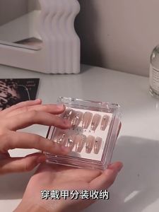 Double Layer Nail Display Case Acrylic Fake Nail Polish Organizer Press on Empty Nail Storage Box
