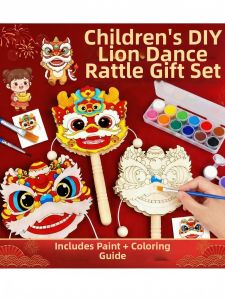 MINGZHUO | DIY Children Wooden Traditional Handheld Painting Top Rattle