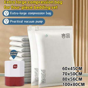Resealable Vacuum Bag Travel Electric Pump Vacuum Bag 60x45CM 70x50CM 80x56CM 100x80CM Saving Space Home Clothes Storage Vacuum pump for inflation and suction