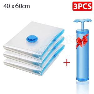 XMSJ | Space Saving Vacuum Storage Bags With Hand Pump Compression Seal Pouch Travel Clothes Bedding Blanket Wardrobe Closet Organizer