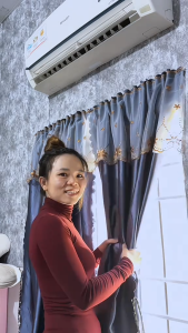 rèm cửa dán tường chống nắng không cần khoan màn cửa dán tường họa tiết chìm 3d cao cấp