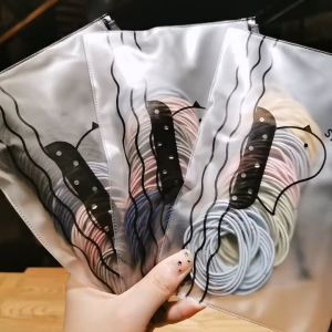 100 Pieces Superb 100Pcs/Bag Women Rubber Bands / Korean Elastic Hair Bands / Solid Color Popular Hair Ties /
