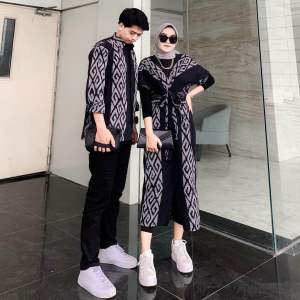 Baju tenun couple raisa dress tenun raisa warna hitam