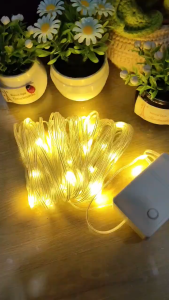 Dây Đèn LED Đom Đóm Hạt Gạo 10M Chống Nước Ánh Sáng Vàng Ấm Trang Trí Giáng Sinh Noel Cây Thông Phòng Ngủ Ban Công - Đèn Nhấp Nháy - Đèn Đom Đóm Trang Trí Cây Thông