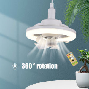 OU BANG 48W Ceiling Fan E27 With Led Light And Remote Control 360 ° Rotation Cooling Electric fan Lamp Chandelier For Room Home Decor