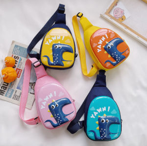 Túi Đeo Chéo Ngực Mini Họa Tiết Khủng Long Hoạt Hình Dễ Thương Cho Bé