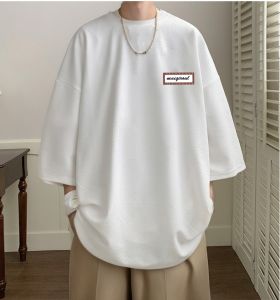 Áo Thun Nam Mùa Xuân Thu Cotton Lanh Tay Lửng Thời Trang Thường Ngày in Họa Tiết Mùa Hè Quần Áo Công Sở Thoải Mái Thoáng Khí