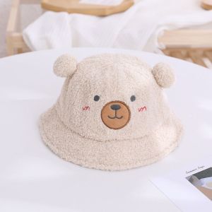 CAE - Topi Anak 0-2 tahun Bear Wool Fleece Bucket Hat Import