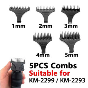 Kemei Hair Trimmer Limit Comb Universal Black Guards Hairdresser Hair Cutting Guide for KM-2293 KM-2299 1 2 3 4 5mm Comb