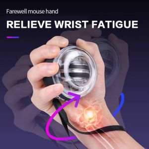 Gyro Ball Gyroscope Wrist Ball Power Gym Auto-Start Wrist Power Gyro Ball Training Tennis Arm Muscle Force  Wrist Strengthener and Forearm Exerciser for Stronger Arm led gyroball forearm muscle trainer hand strengener exercise LED powerball gyroscope