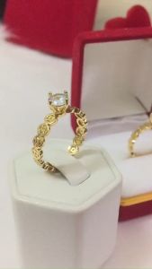 Nhẫn Trơn Nữ Nhẫn Kim Tiền Đính Đá Mạ Vàng 18k N003 Namoo Jewelry